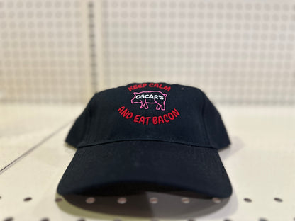 Keep Calm And Eat Bacon Dad Hats