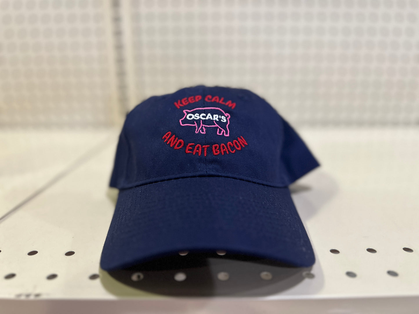 Keep Calm And Eat Bacon Dad Hats