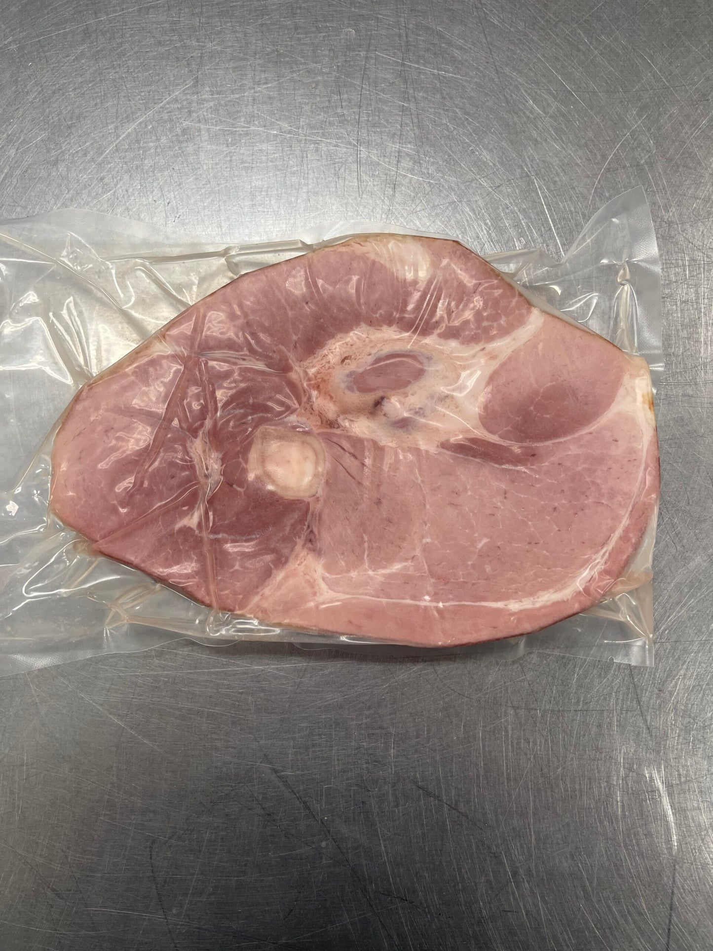 (1) 3/4″ to 1″ Bone In Hickory Smoked Ham Steak