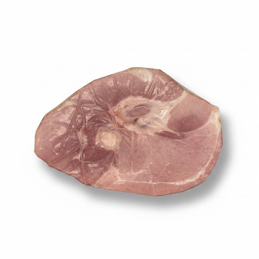 Bone In Hickory Smoked Ham Steak - White Background