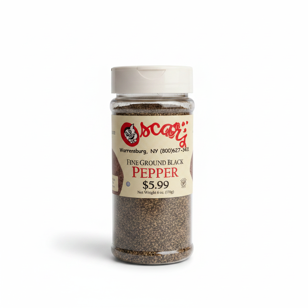 Fine Ground Black Pepper - White Background