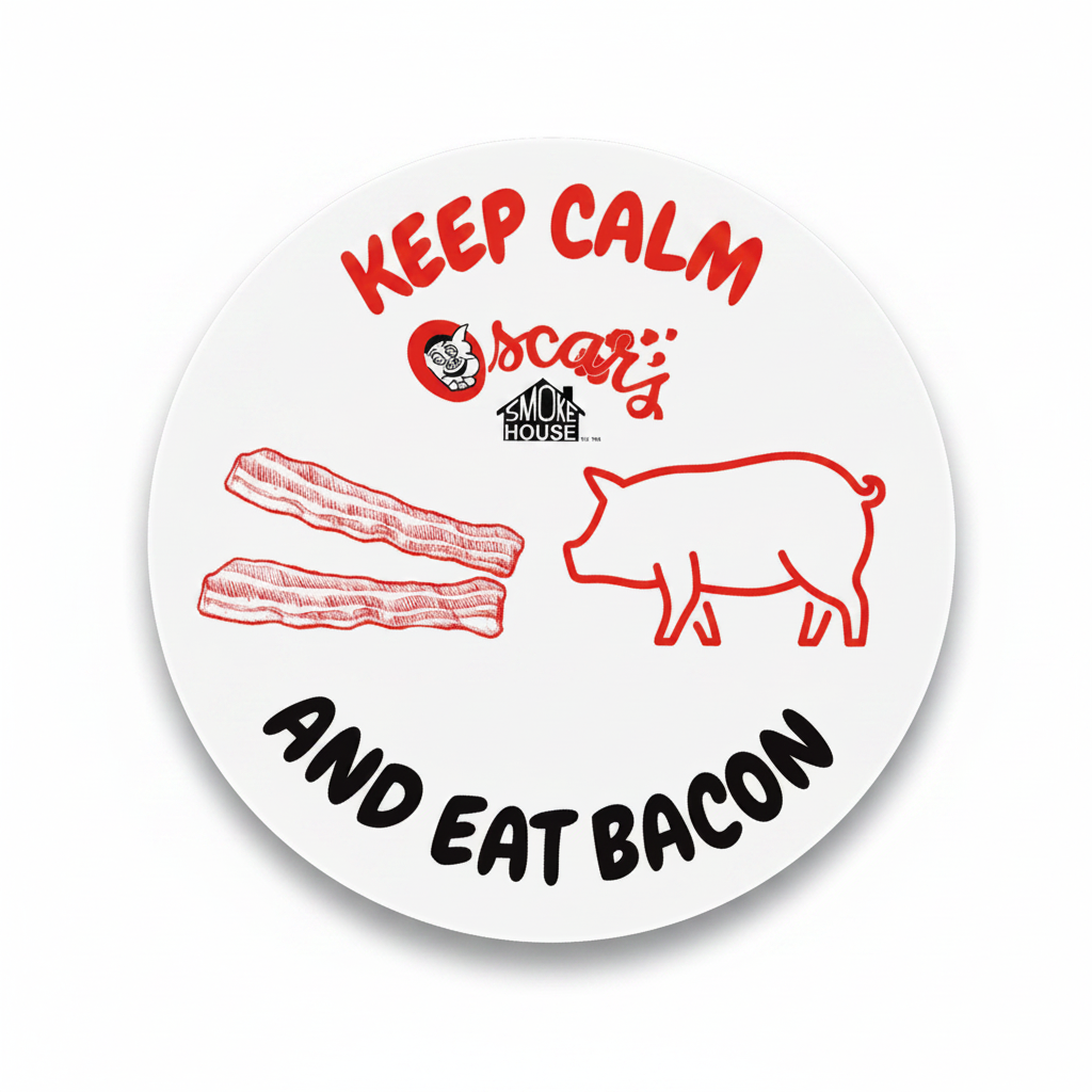 Keep Calm And Eat Bacon Sticker - White Background