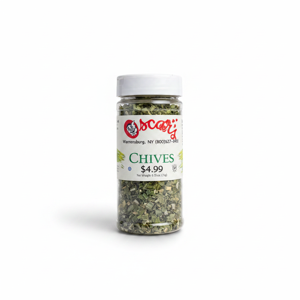 Oscar's Smokehouse Chives - White Background